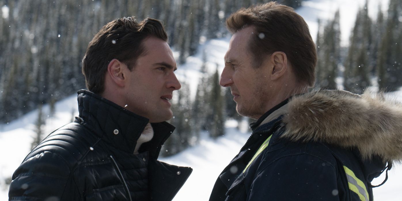 Tom Bateman and Liam Neeson in Cold Pursuit
