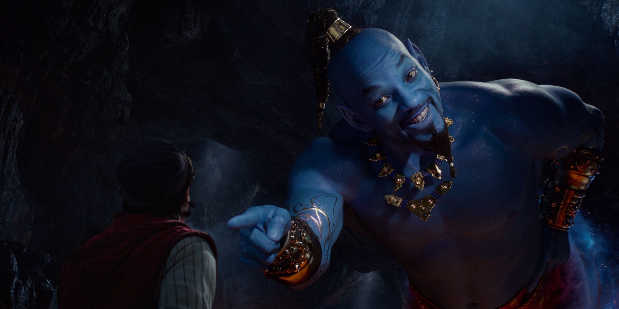 Will Smith as the Blue Genie in the live-action Aladdin Movie