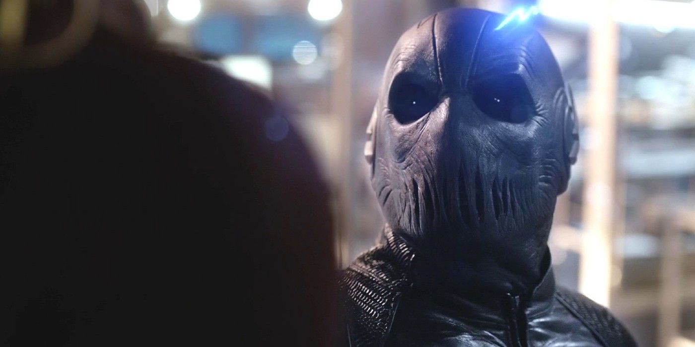 Zoom holds up Barry Allen in The Flash
