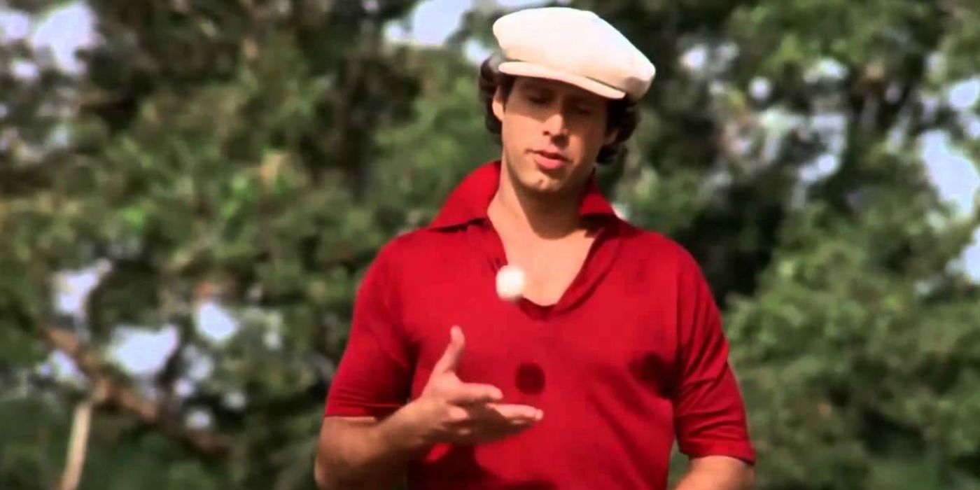Chevy Chase as Ty Webb with a golf ball in Caddyshack
