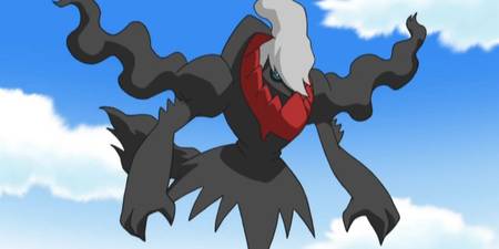 Darkrai lentää sinisellä taivaalla