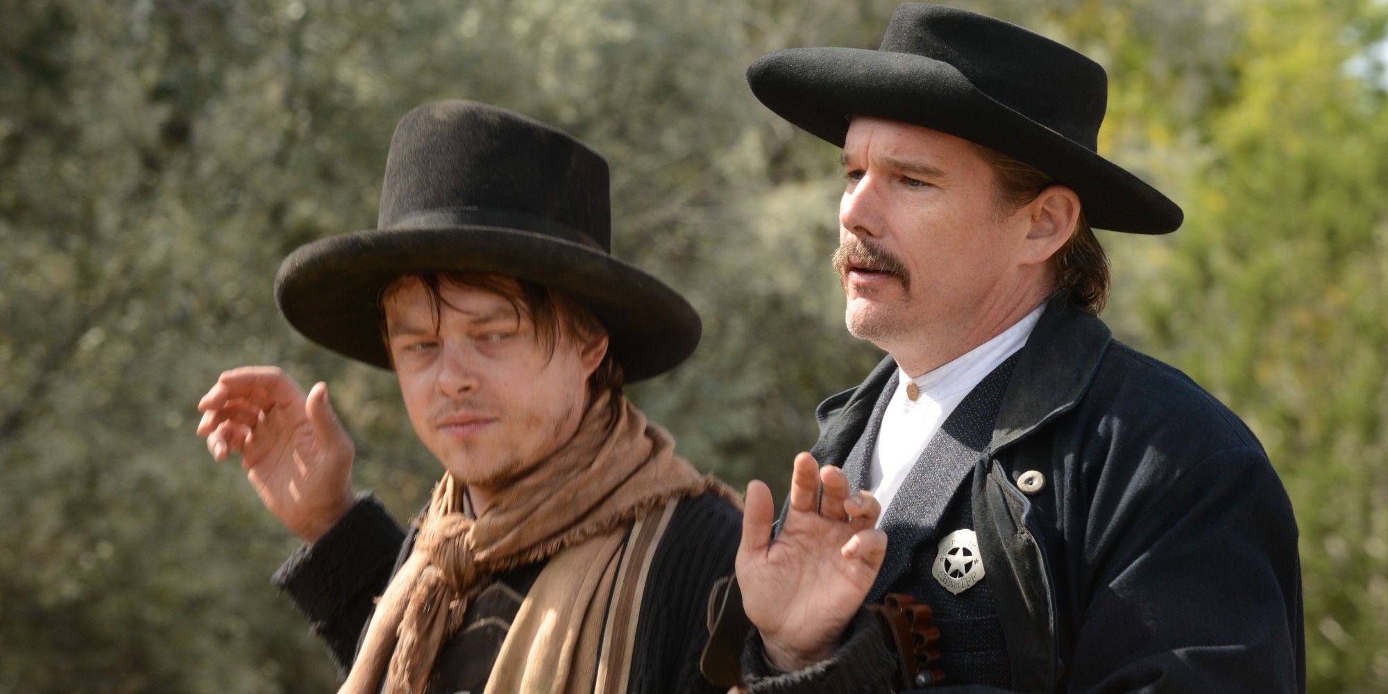 Dane DeHaan and Ethan Hawke in The Kid