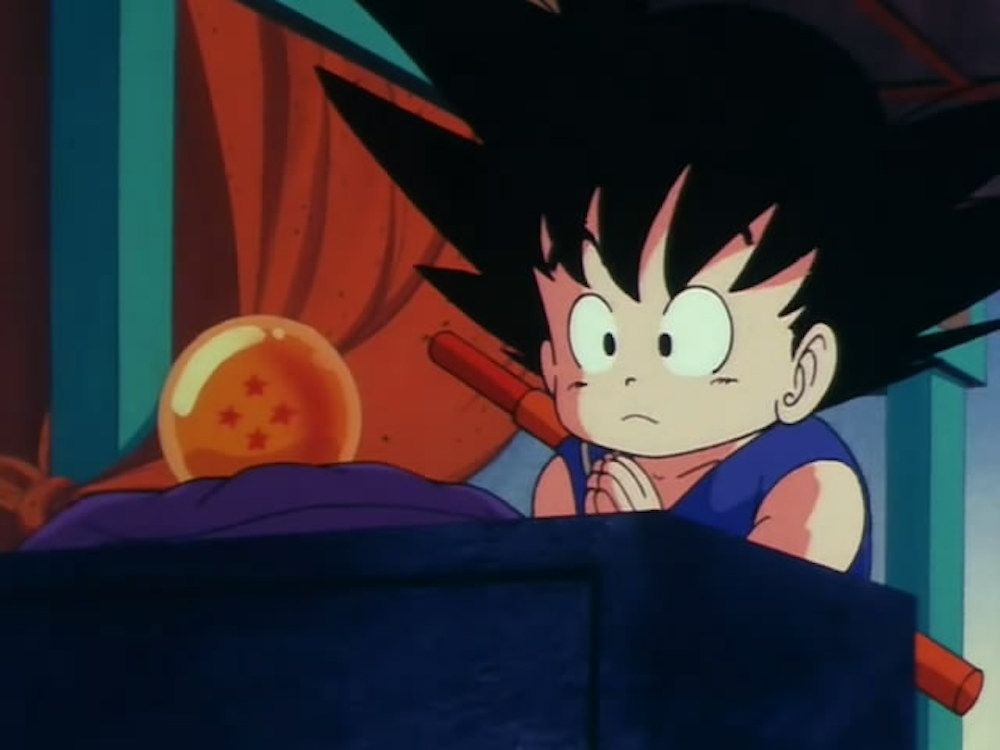 Dragon Ball Kid Goku Prays Four Star Ball