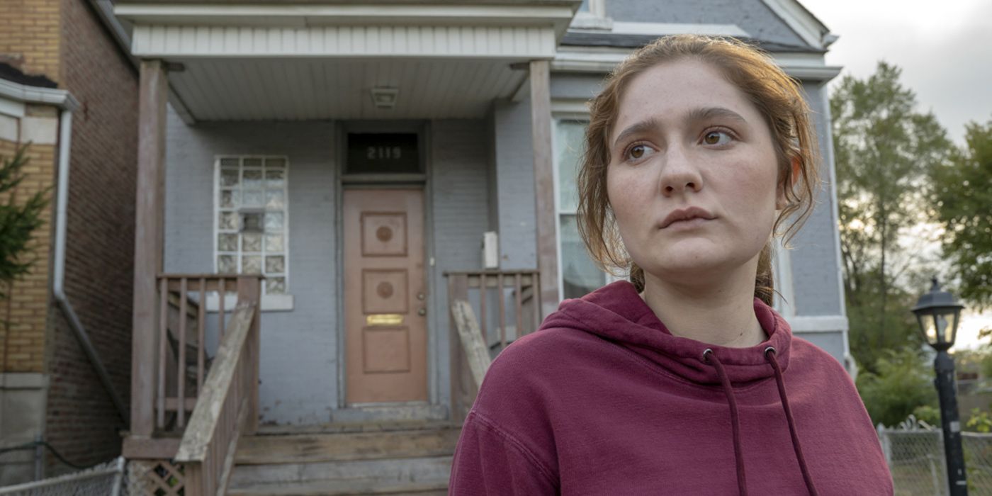 Debbie outside the Gallagher home in Shameless