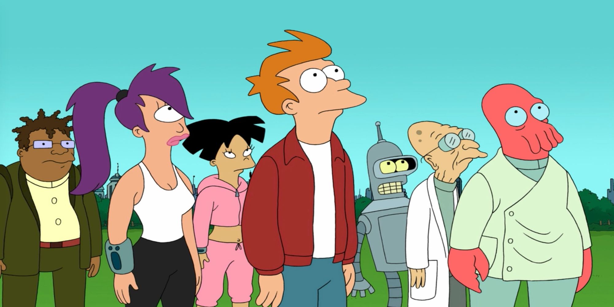 Cast of characters from the animated series Futurama.