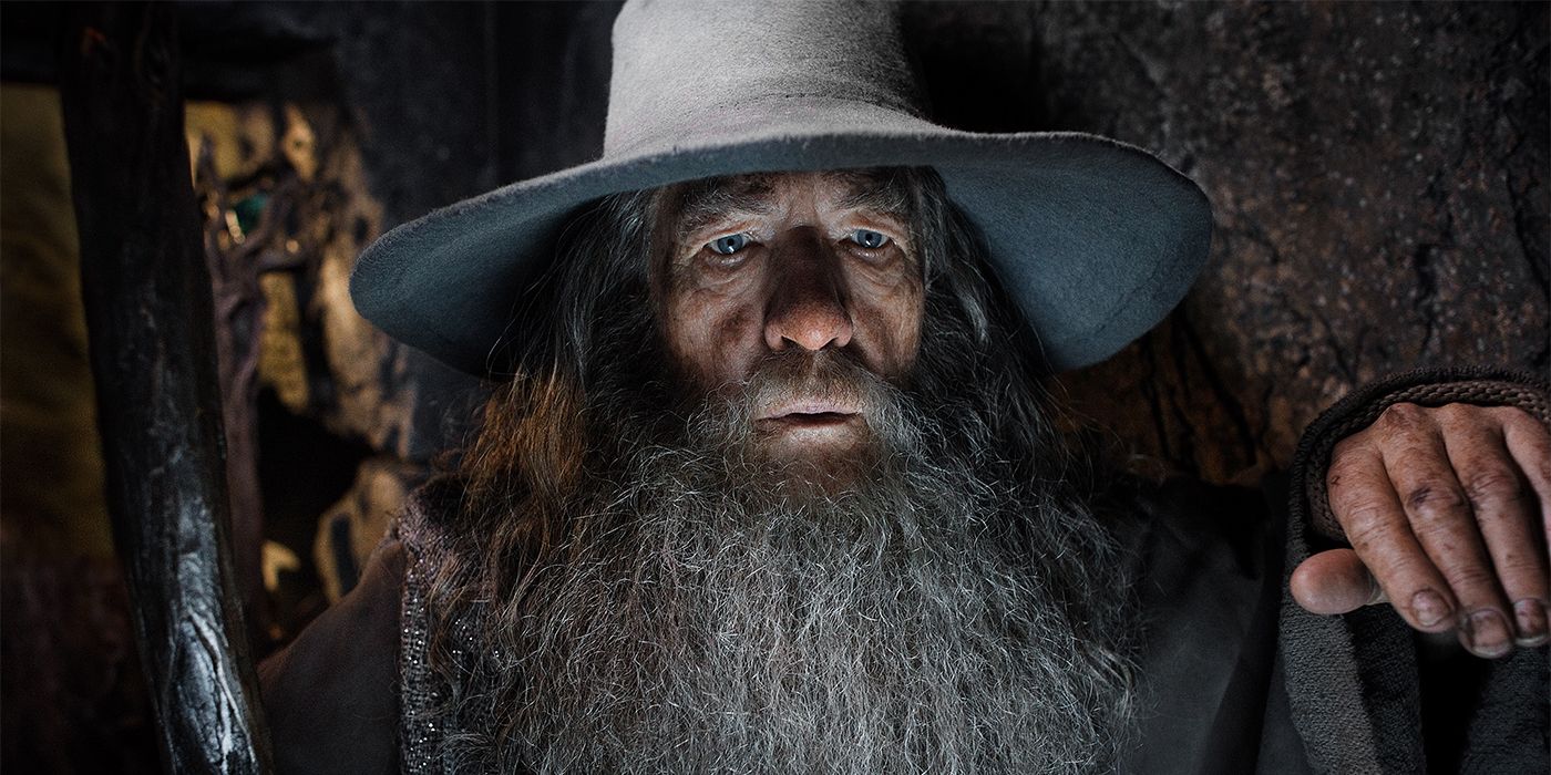 Close-up de Gandalf, o Cinzento no Senhor dos Anéis