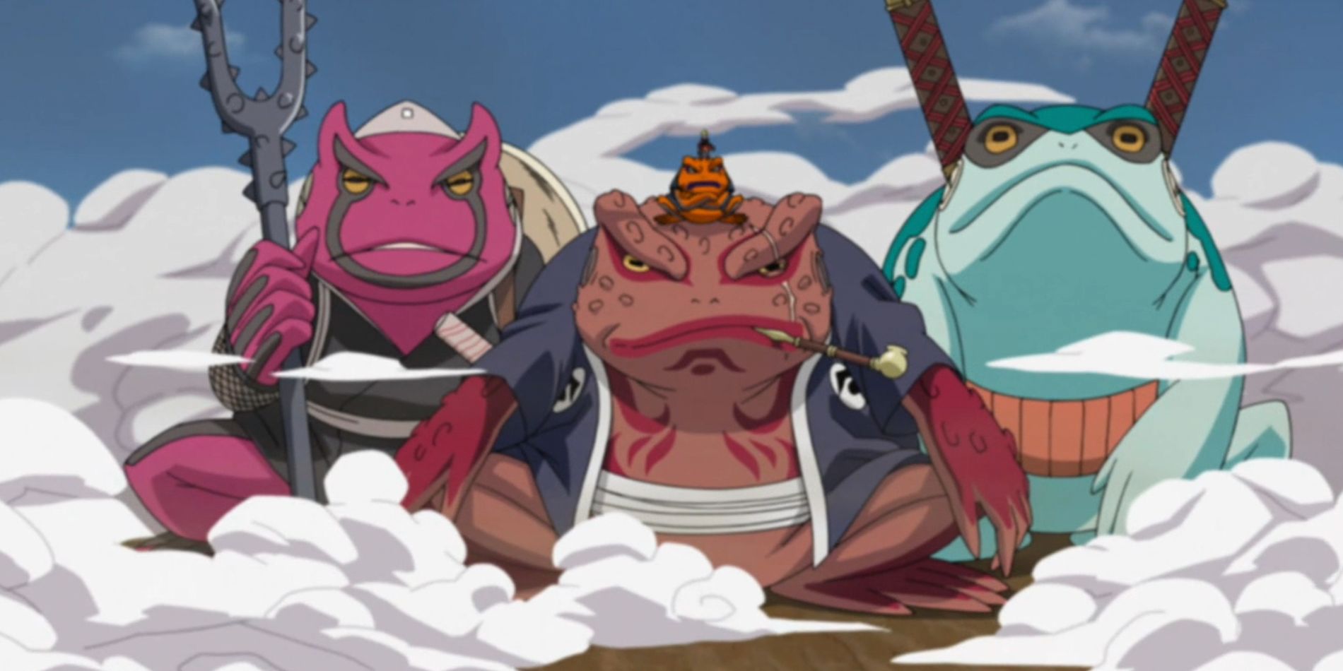 Giant toads of the Naruto franchise