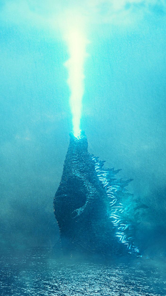 Godzilla breathes fire in Godzilla: King of the Monsters