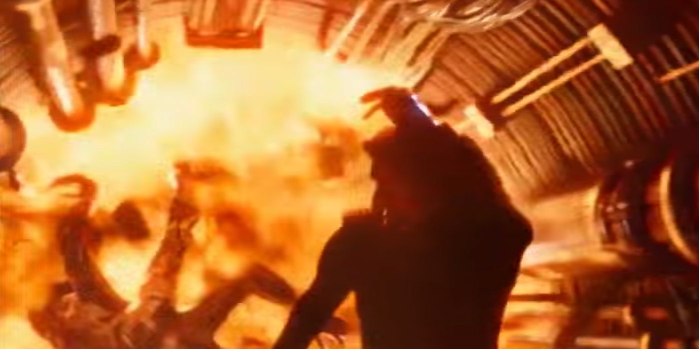 Hawkeye Runs From Outriders in Avengers Endgame