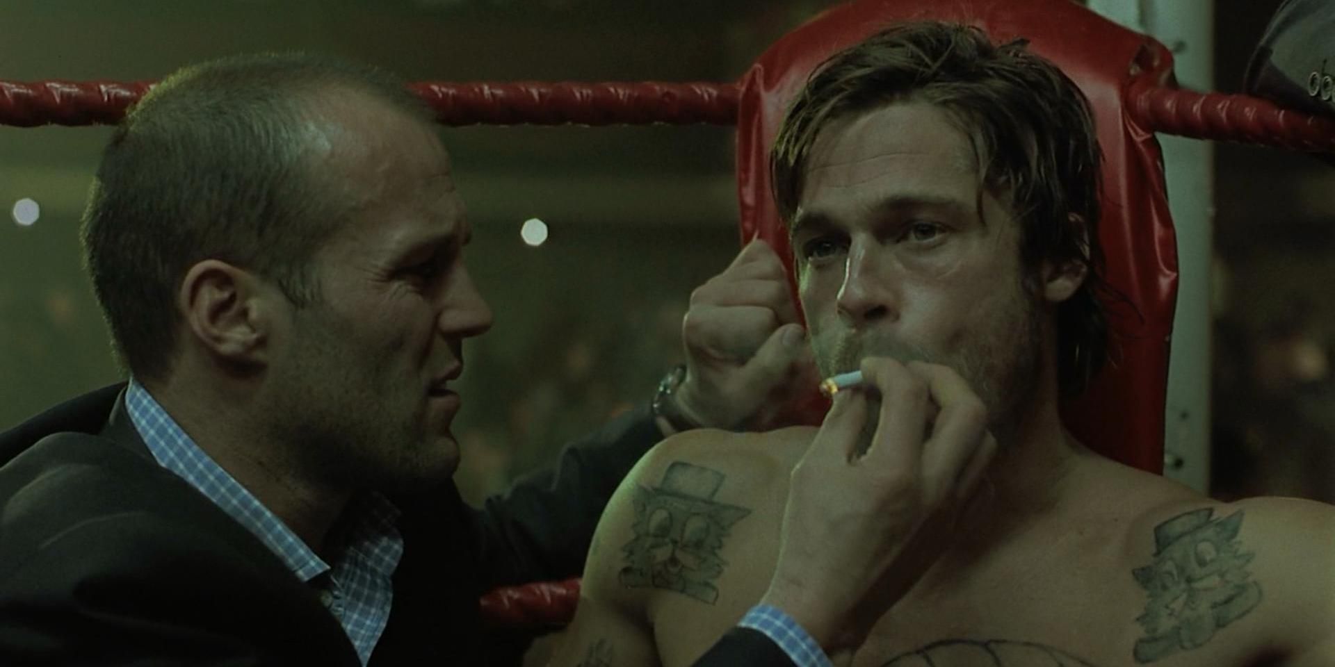 Turkish giving Mickey a cigarette in the ring in Snatch 2000