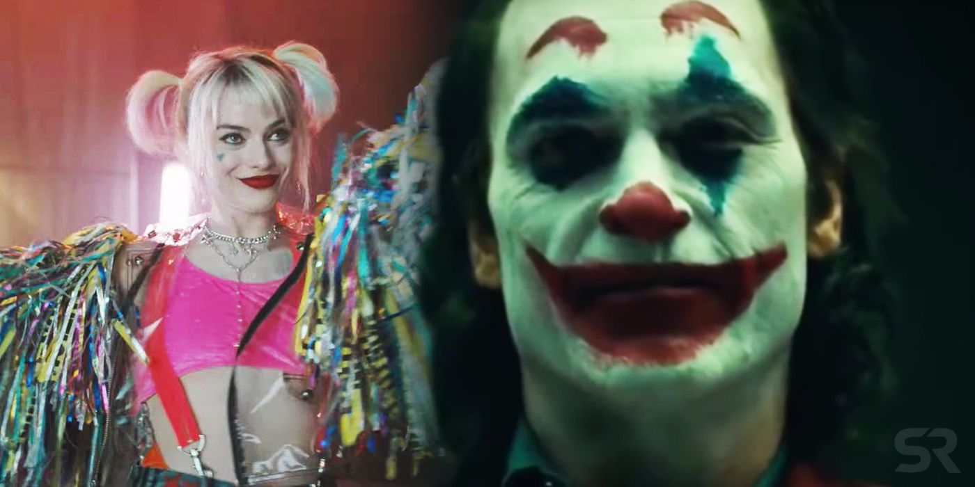 Joaquin Phoenix as the Joker and Margot Robbie as Harley Quinn