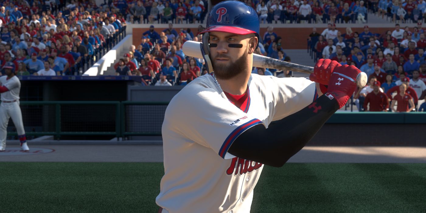 Bryce Harper at bat in MLB The Show