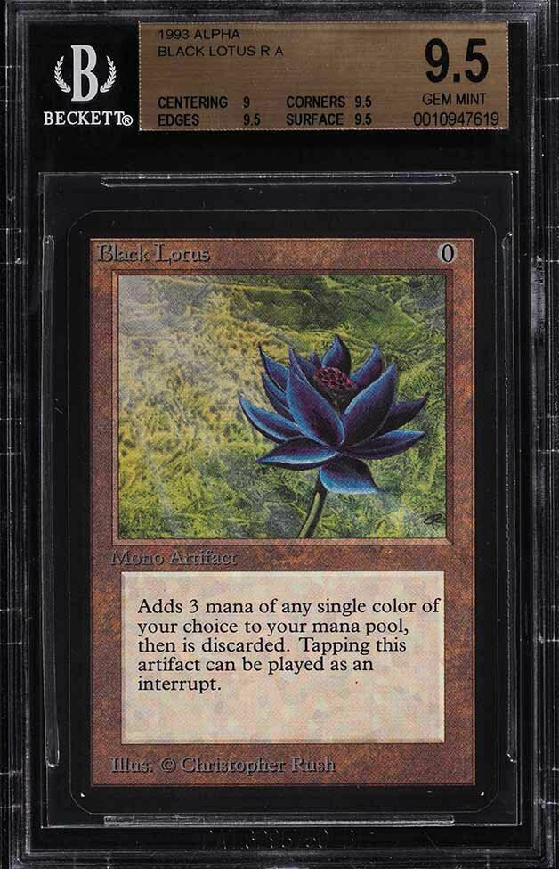MTG Black Lotus 9-5 listing