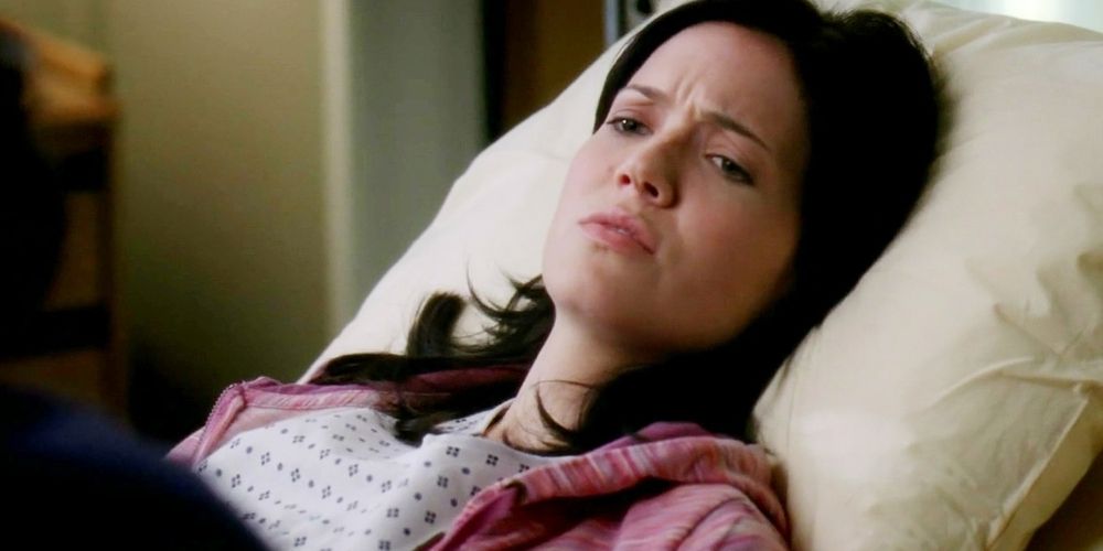 Mary Portman lies in hospital bed in Grey's Anatomy