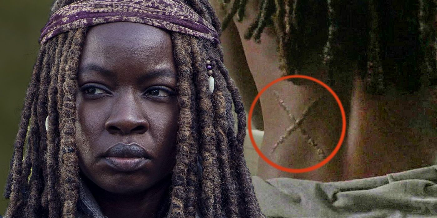 Michonne and X Scar in The Walking Dead season 9