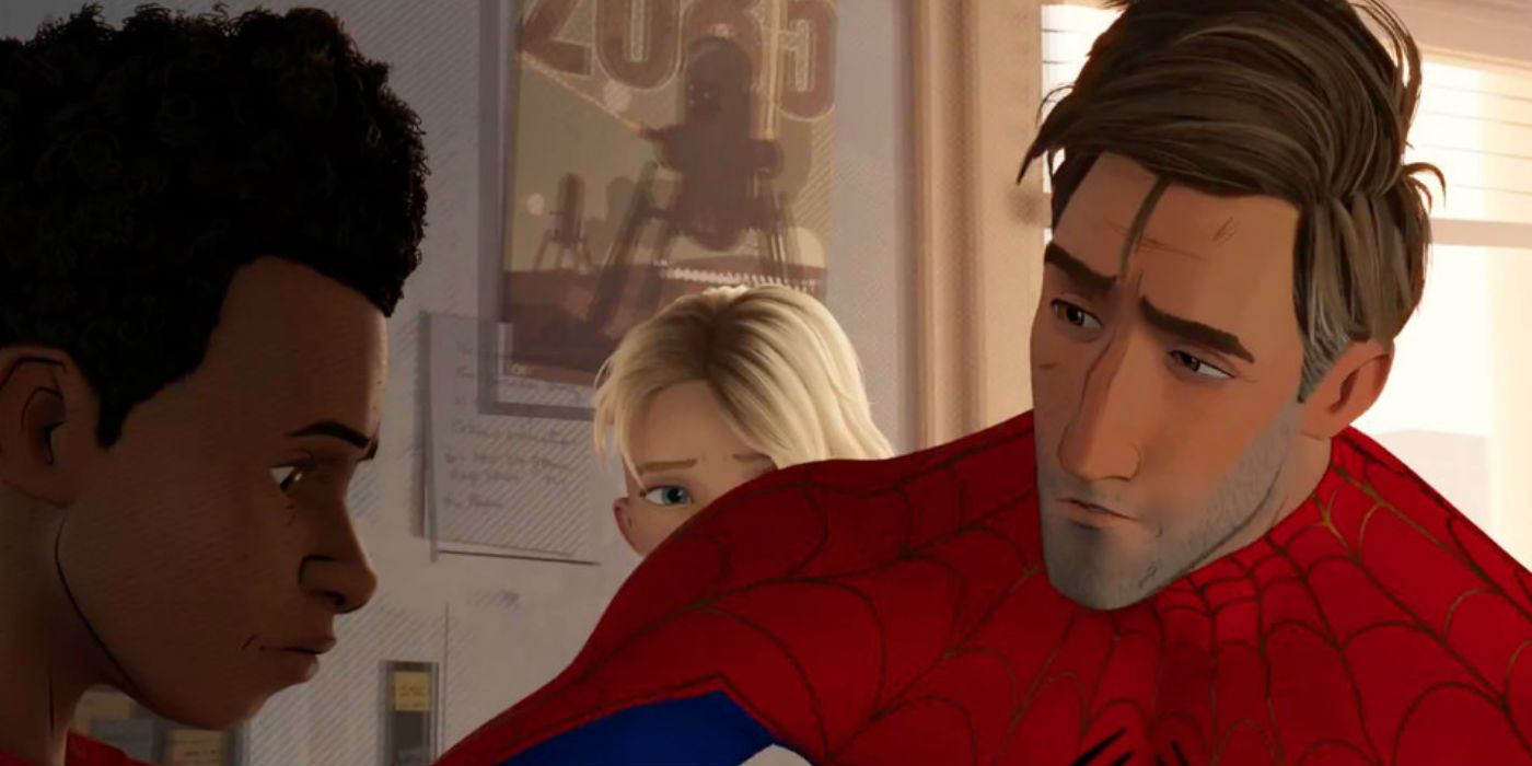 Peter B. Parker and Miles Morales in Spider-Man: Into the Spider-verse