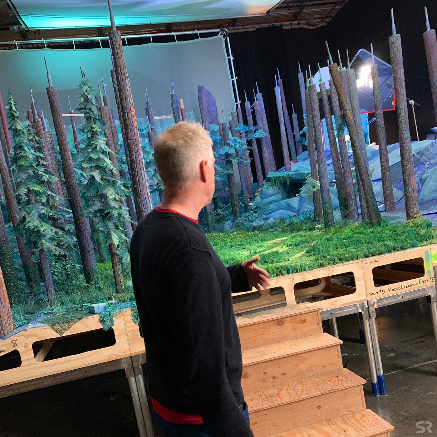 Missing Link Forest set at LAIKA Studios with production designer Nelson Lowrey