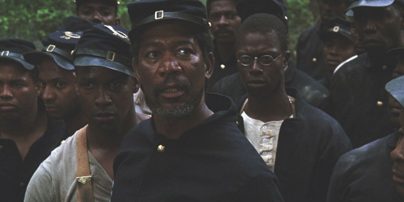 Morgan Freeman, Denzel Washington and Andre Braugher in Glory