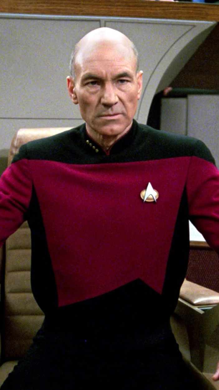 Patrick Stewart as Picard on Star Trek TNG