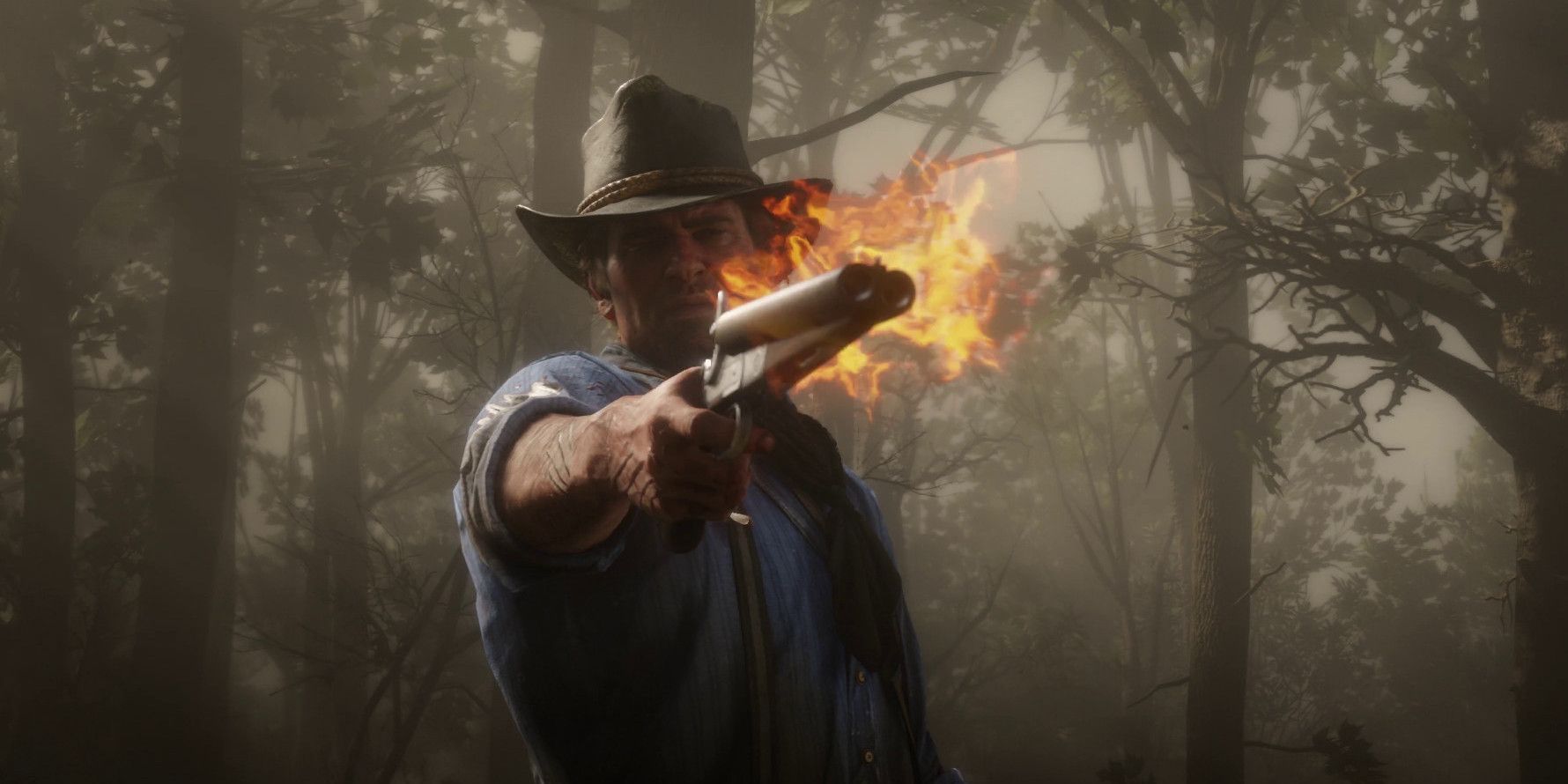 A sawed off shotgun in Red Dead Redemption 2