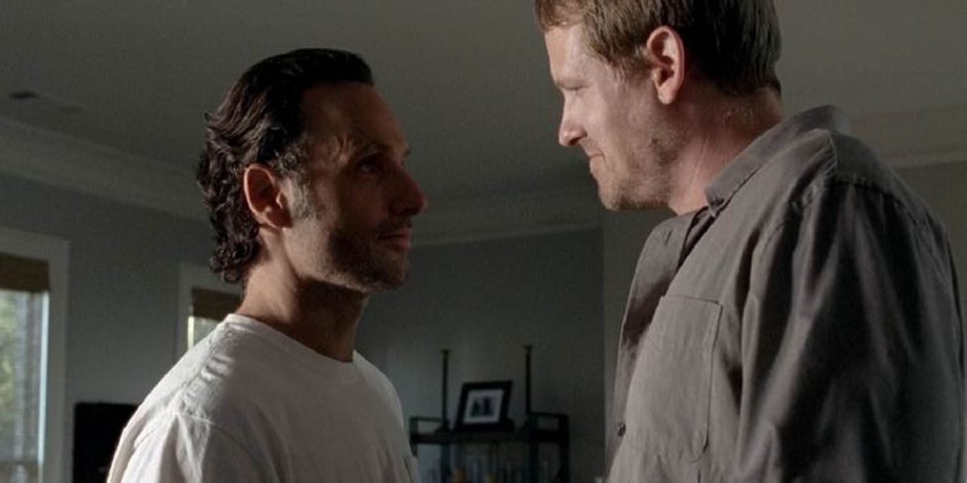 Rick confronting Pete on The Walking Dead.