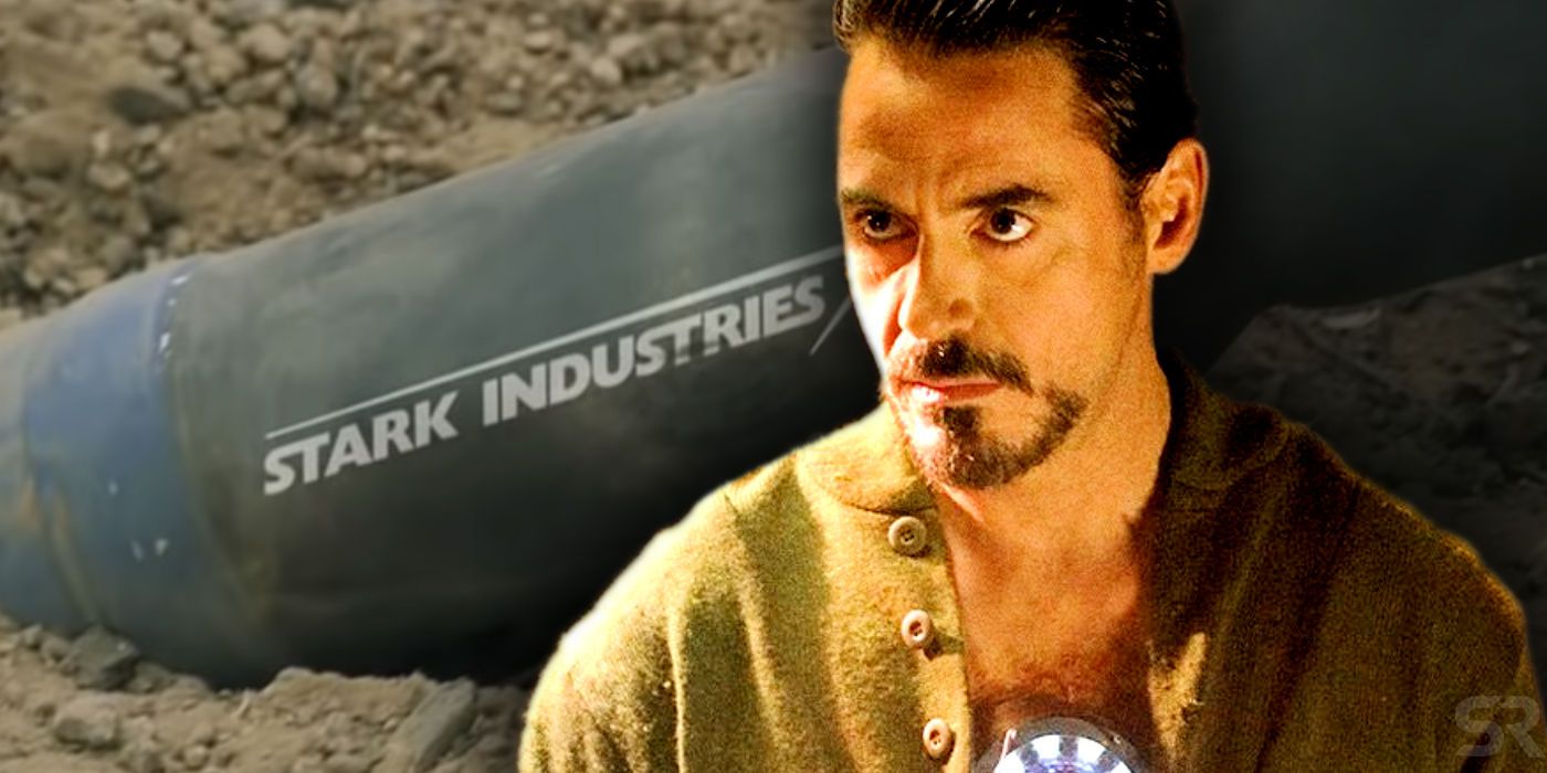 Robert Downey Jr as Tony Stark in Iron Man with Stark Industries Warhead