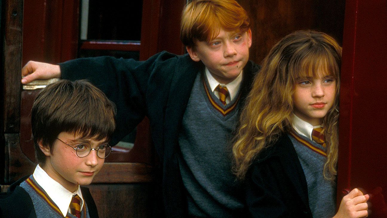 Snape on Fire Daniel Radcliffe as Harry Rupert Grint as Ron and Emma Watson as Hermione in Harry Potter