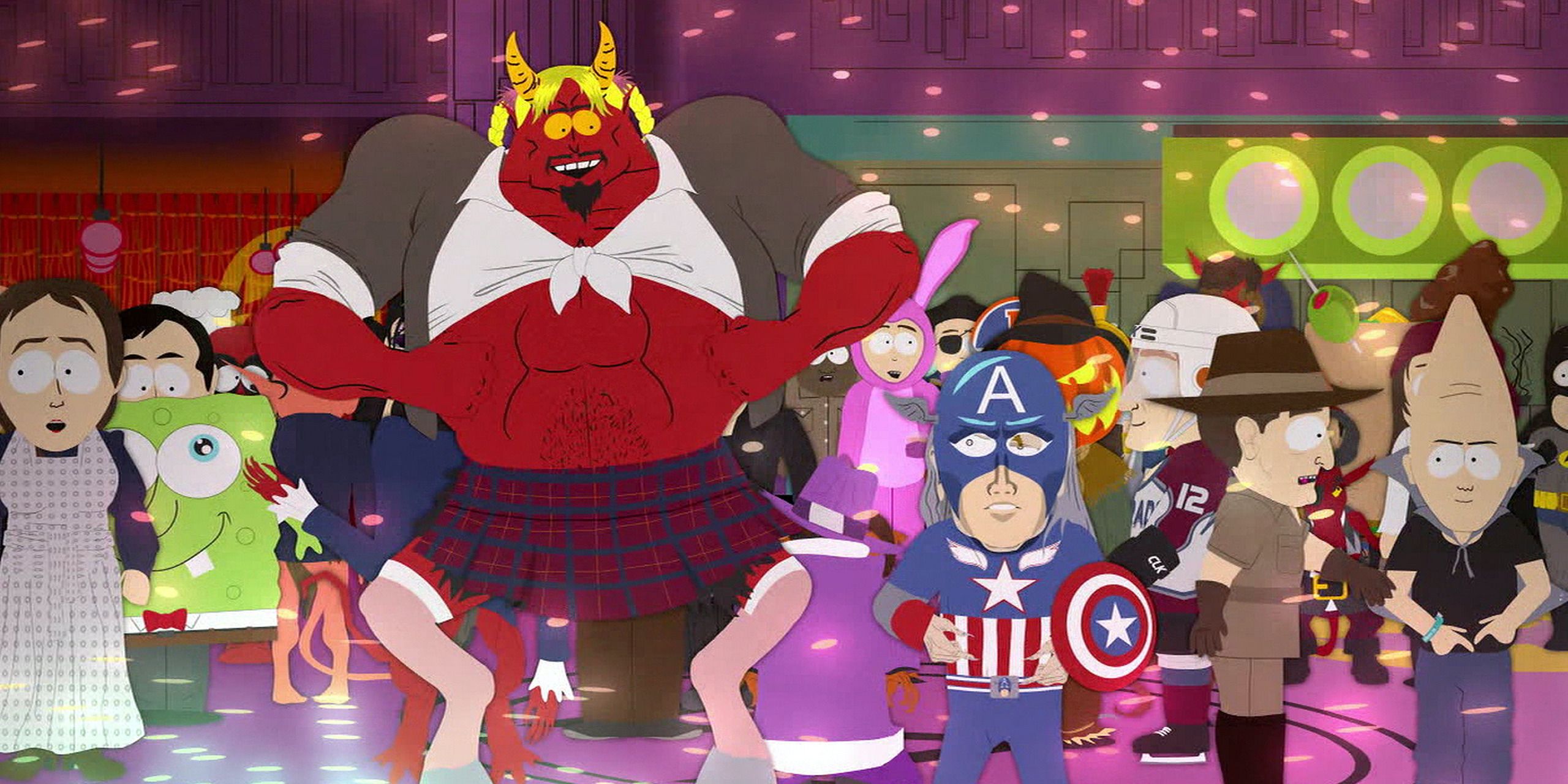 Satan at a costume party in South Park's Hell on Earth.