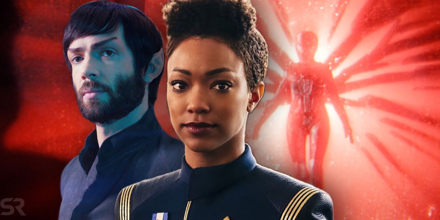 Spock and Michael Burnham with Star Trek Discovery Season 2 Red Angel