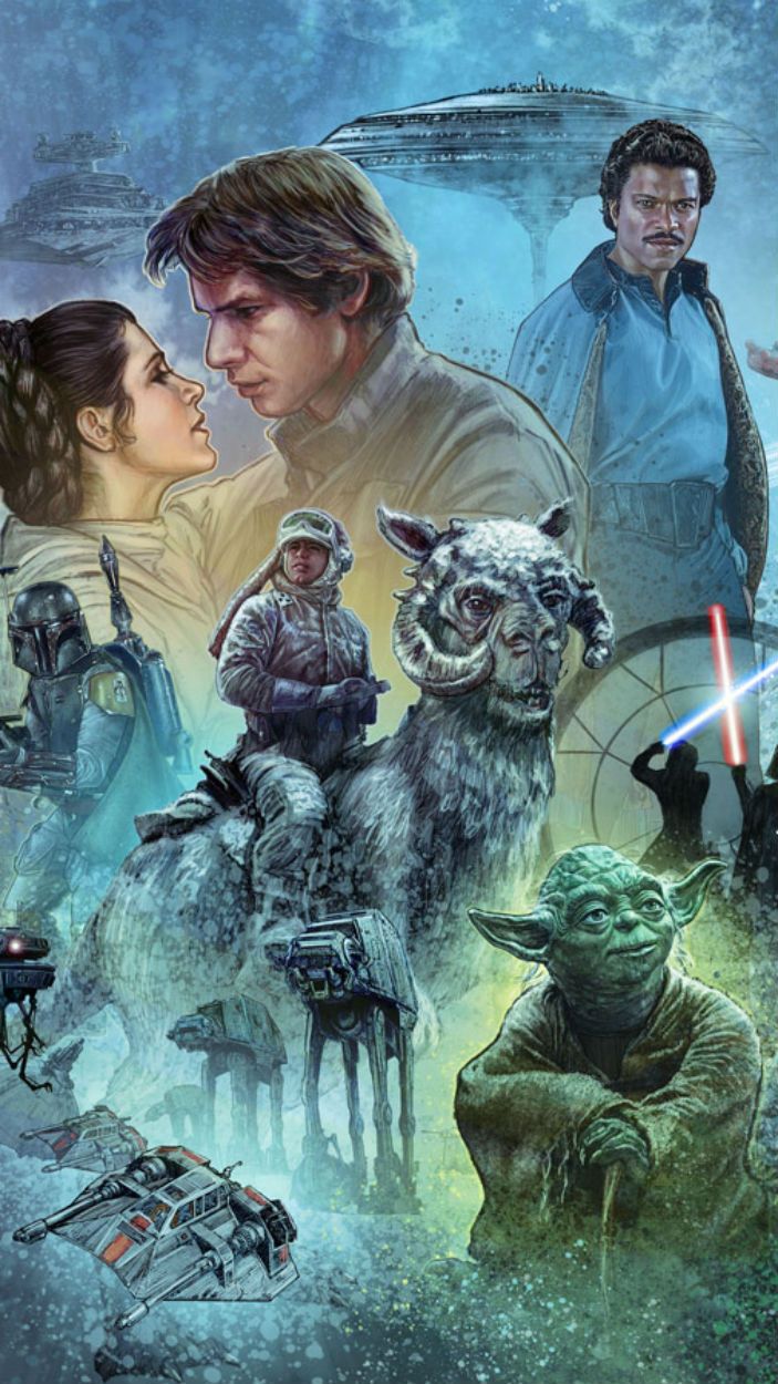 Star Wars Celebration Original Trilogy Mural with Lando and Yoda - Vertical