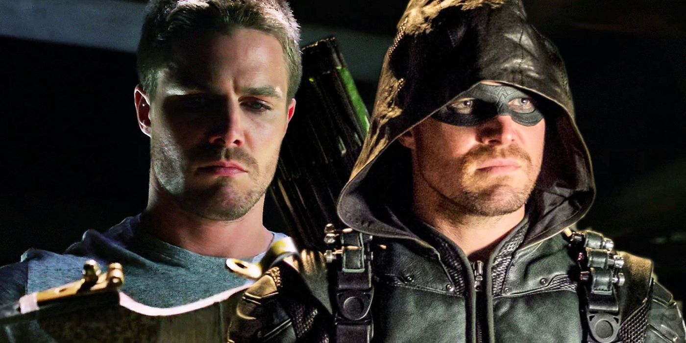 Stephen Amell in Arrow season 1 and 7