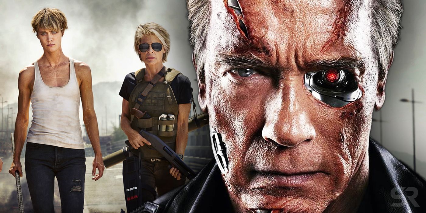 Terminator 6 Dark Fate Arnold Schwarzenegger Mackenzie Davis and Linda Hamilton as Sarah Connor