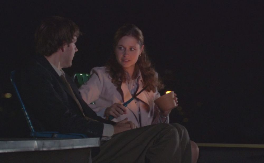 The Office Jim Pam Roof Date Fireworks