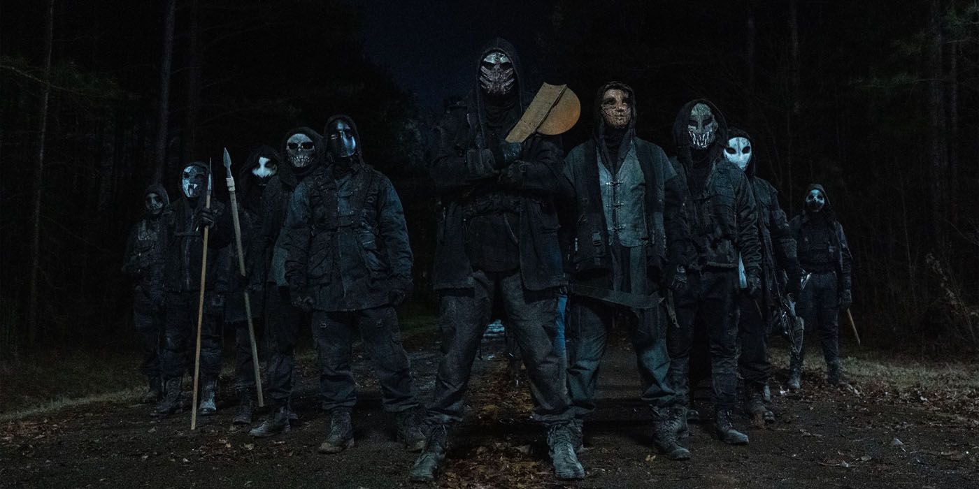 The Reapers standing at attention on The Walking Dead.
