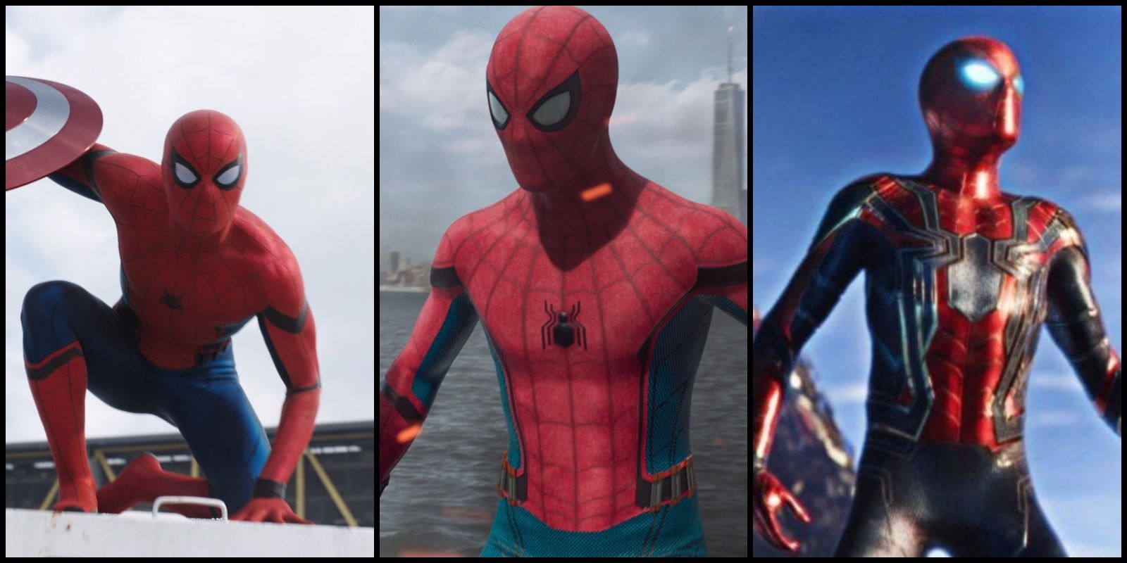 Tom Holland Spiderman suit evolution