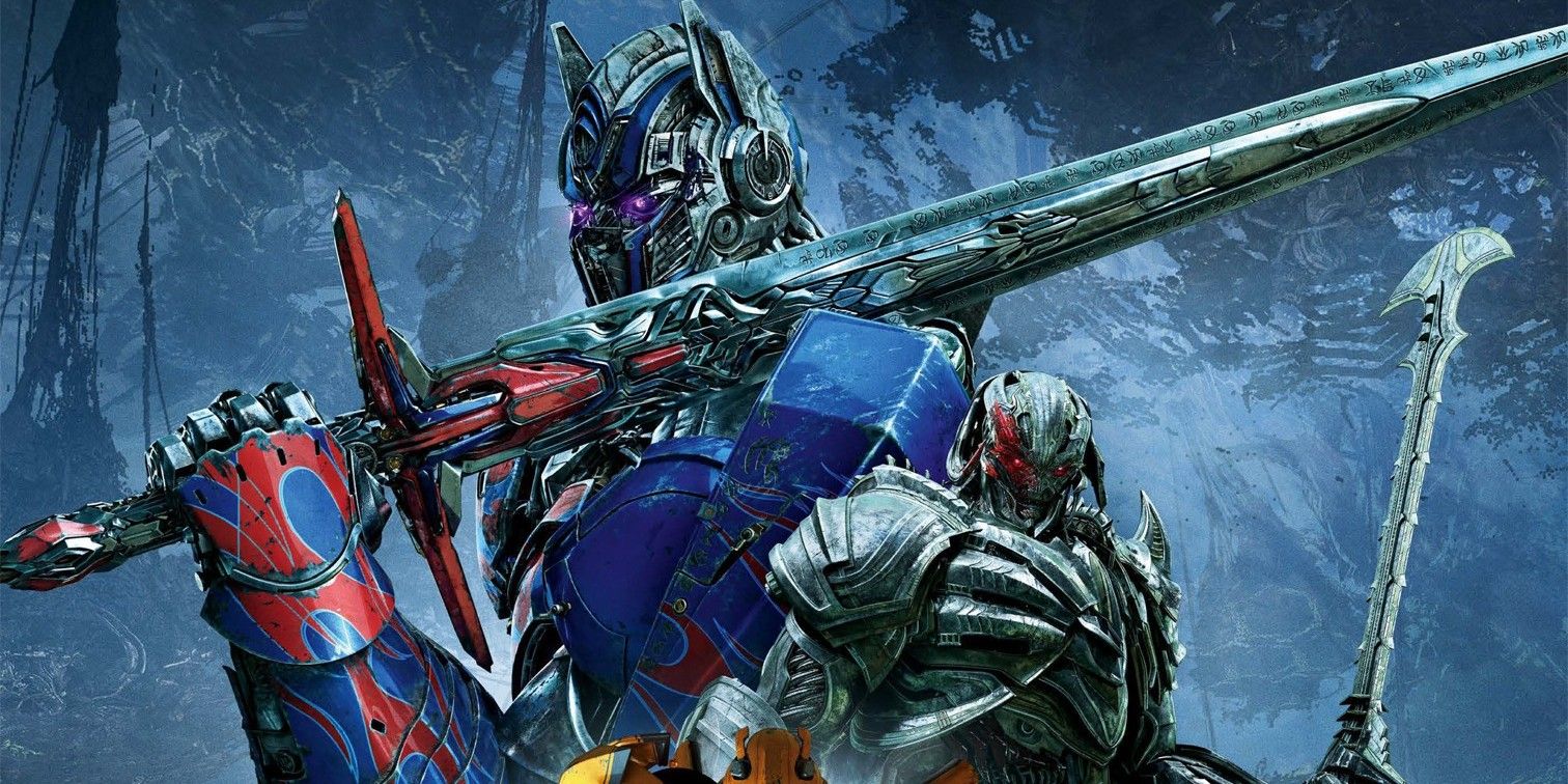 Optimus wields a sword in Transformers: The Last Knight poster