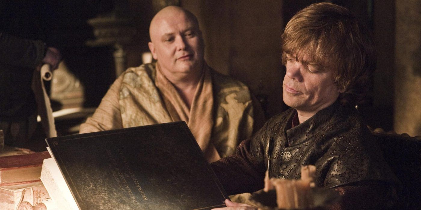 Tyrion Reading with Varys in Game of Thrones