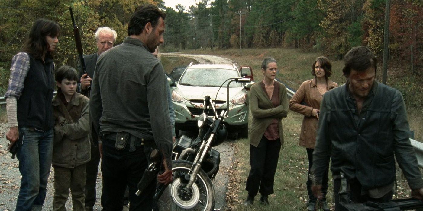Rick and the survivors in The Walking Dead