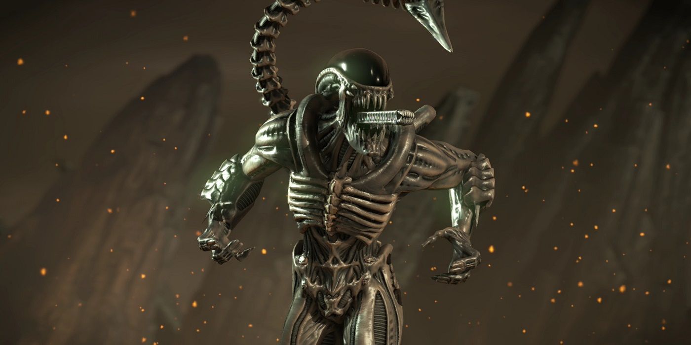 A Xenomorph fights in the tournament in Mortal Kombat X