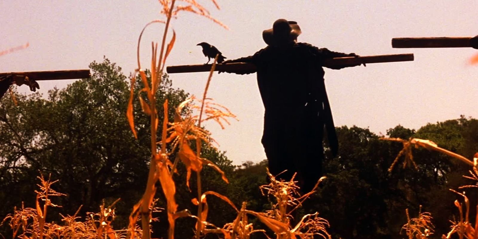 A scarecrow is posed by Jeepers Creepers 