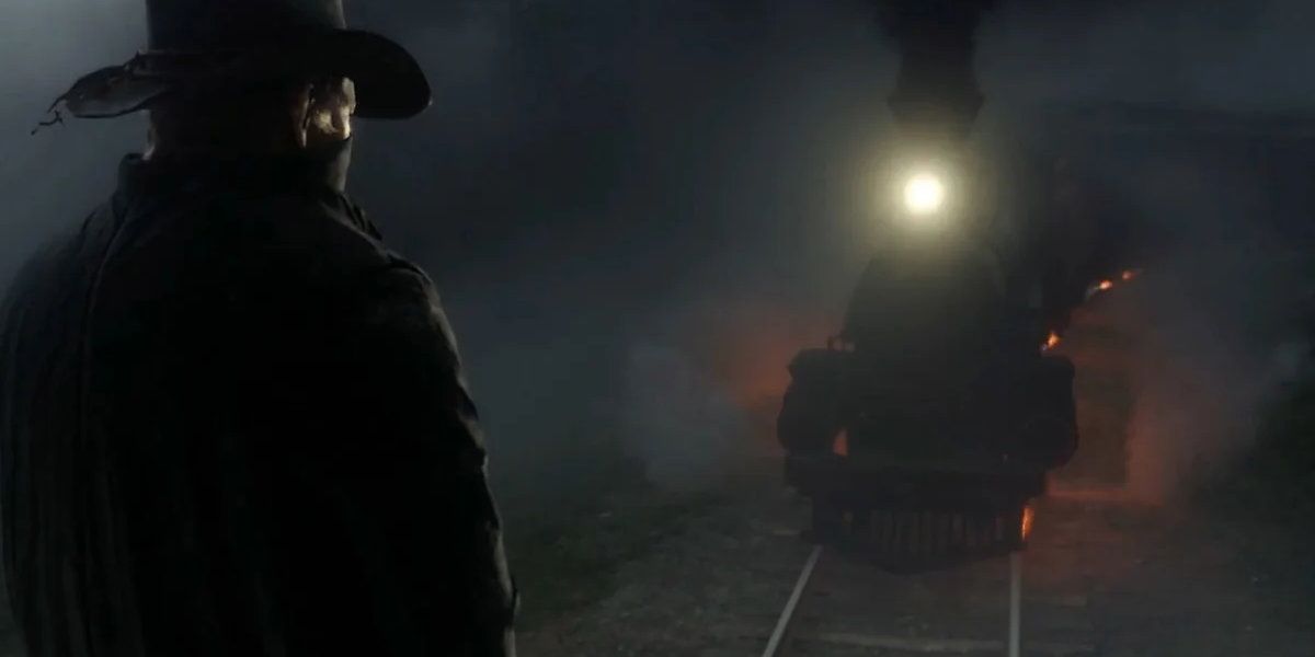 The Van Der Linde gang robs a train in Red Dead Redemption 2