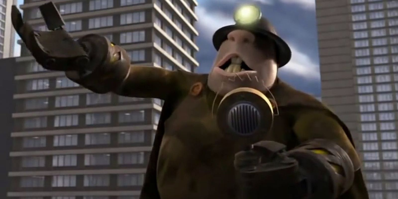 The Underminer attacks the city in The Incredibles