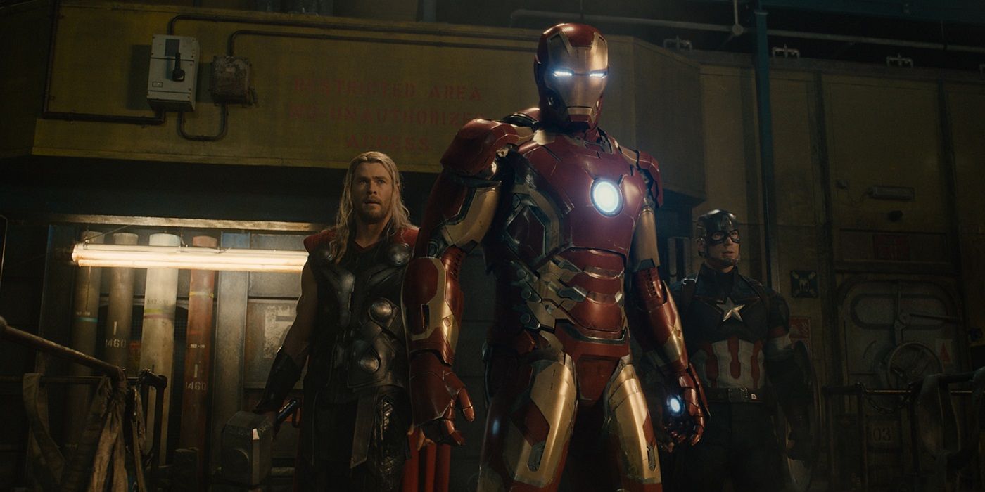 Iron Man, Thor and Captain America face off against Ultron in Avengers: Age of Ultron