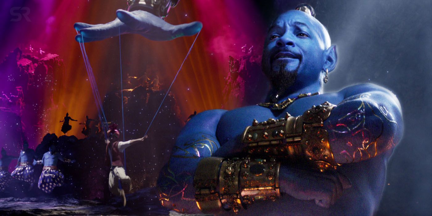 Will smith appearing as the Genie from Aladdin