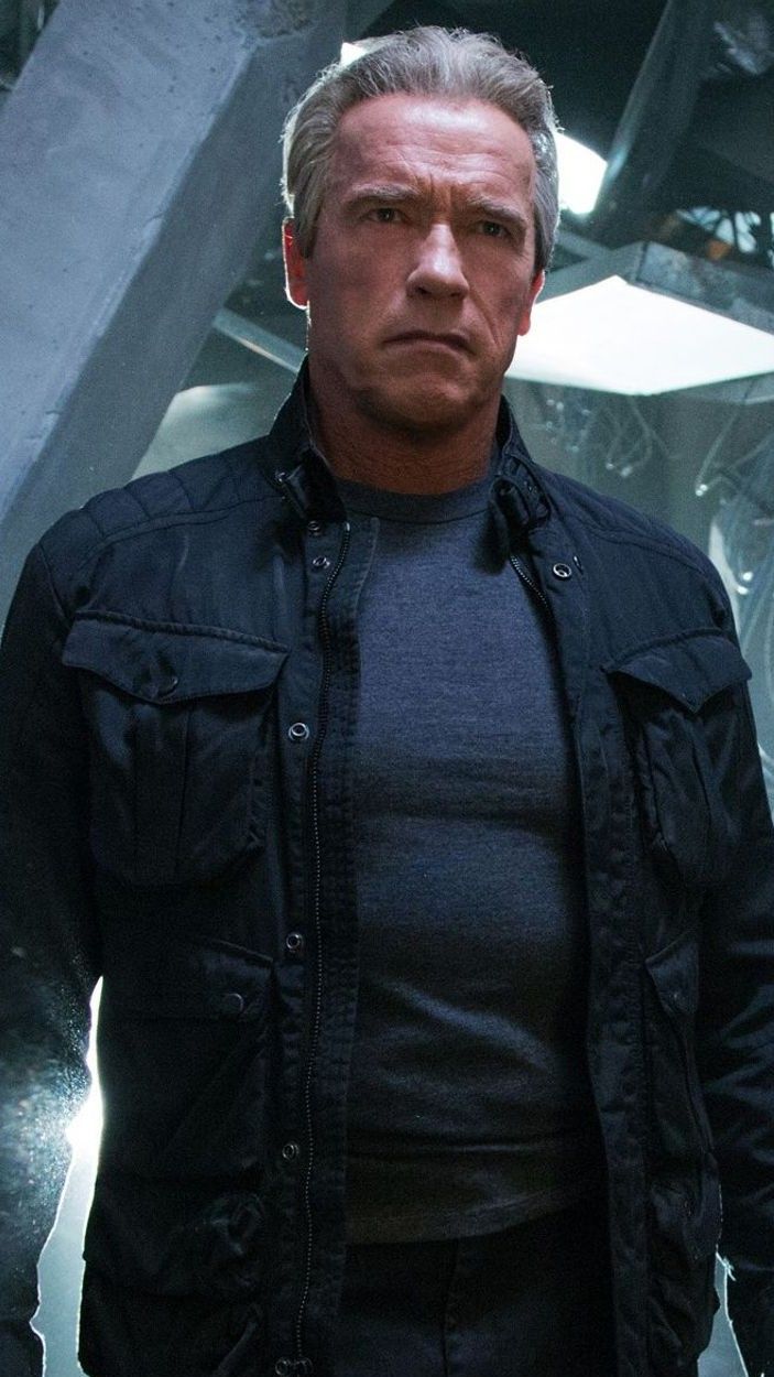 Arnold Schwarzenegger as T-800 in Terminator Genisys vertical