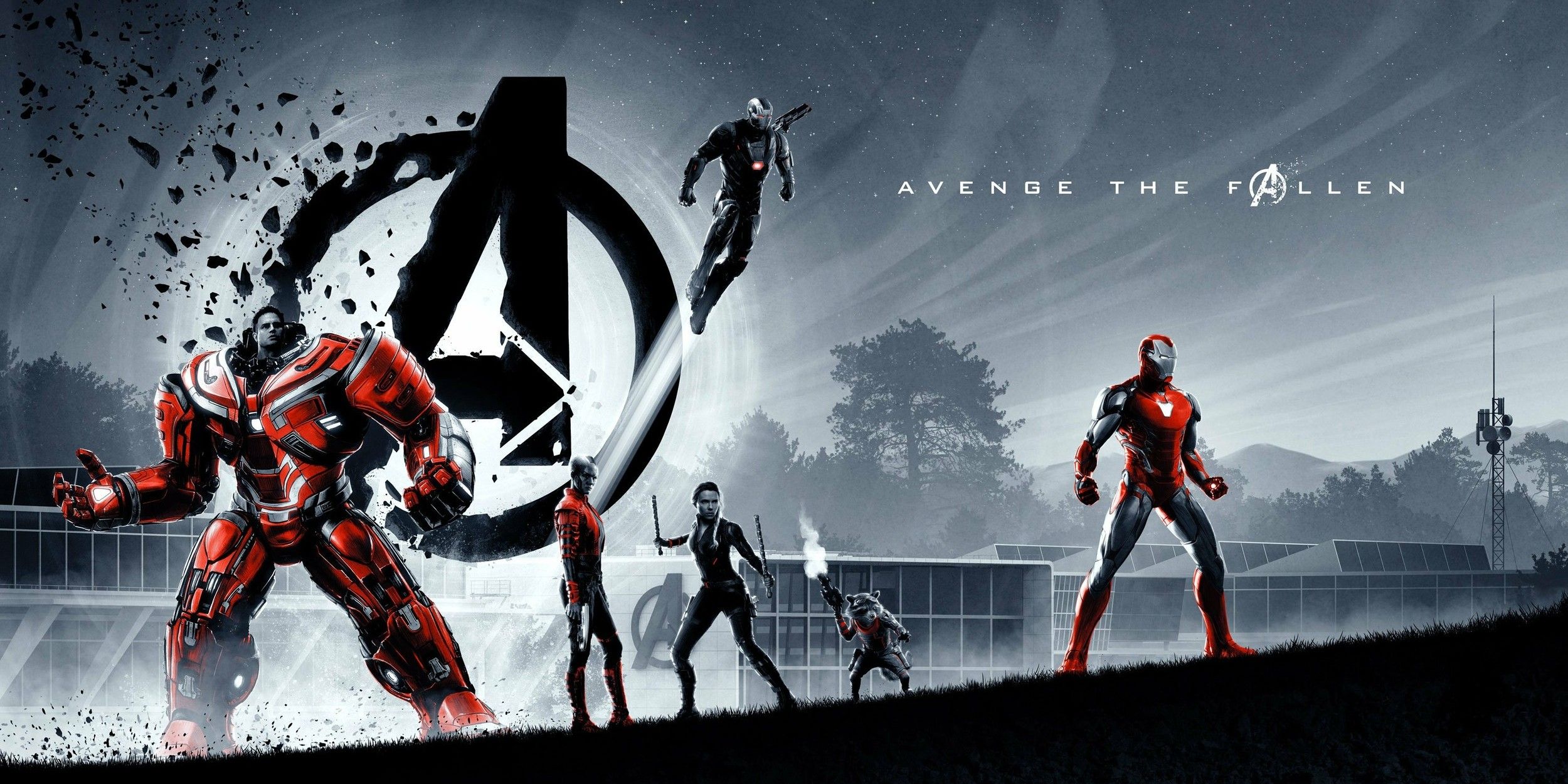 Avengers Endgame Banner with Black Widow and Rocket