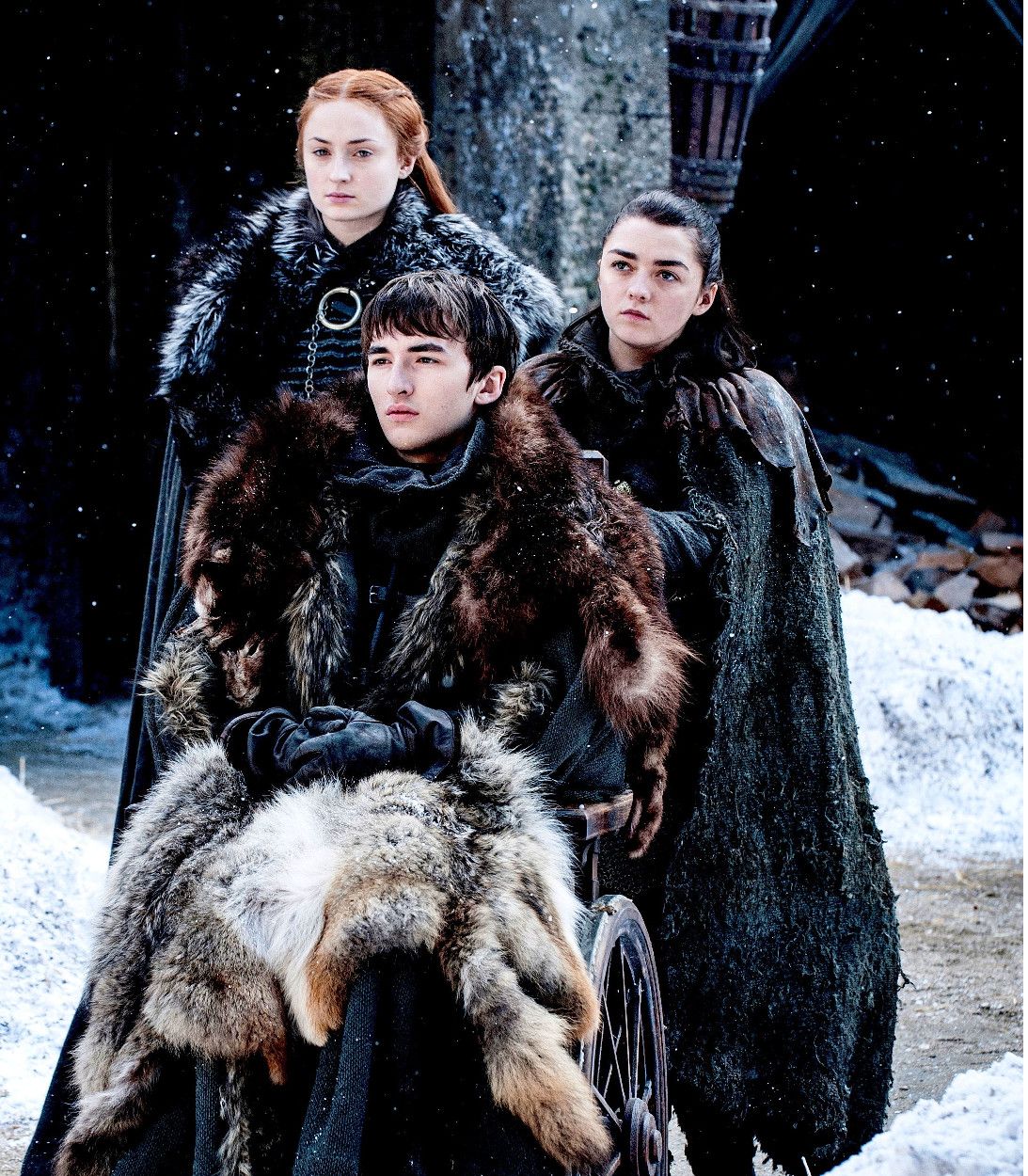 Bran, Sansa And Arya Stark In Game Of Thrones
