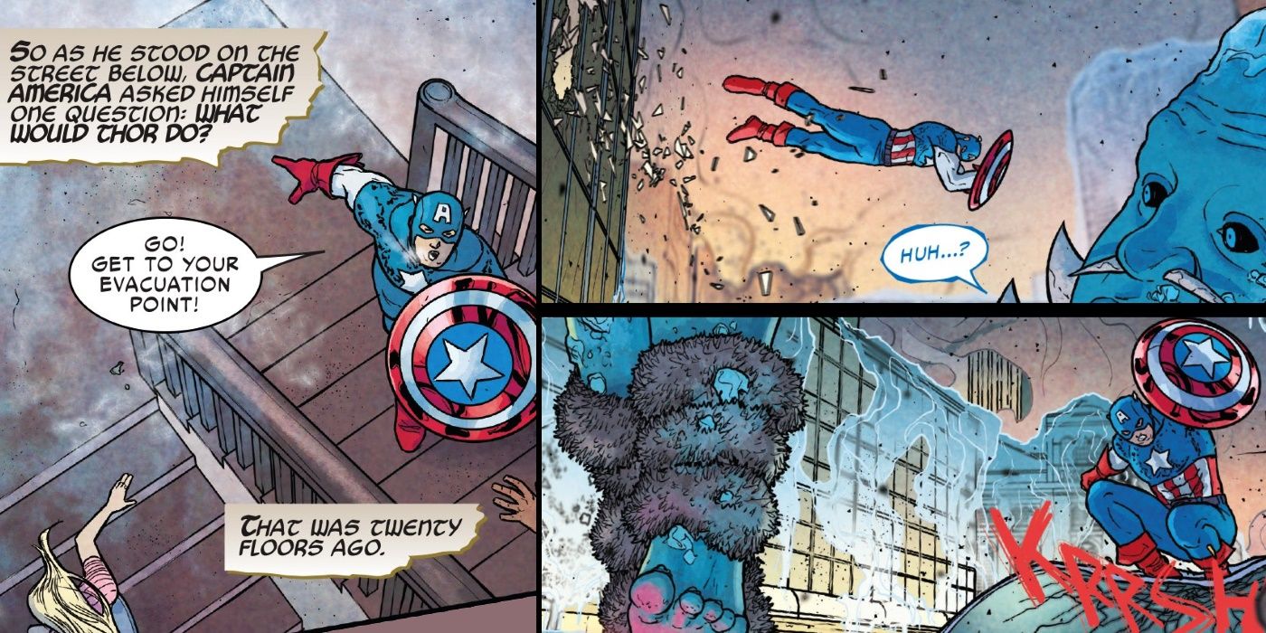 Captain America Fighting Frost Giant Comic