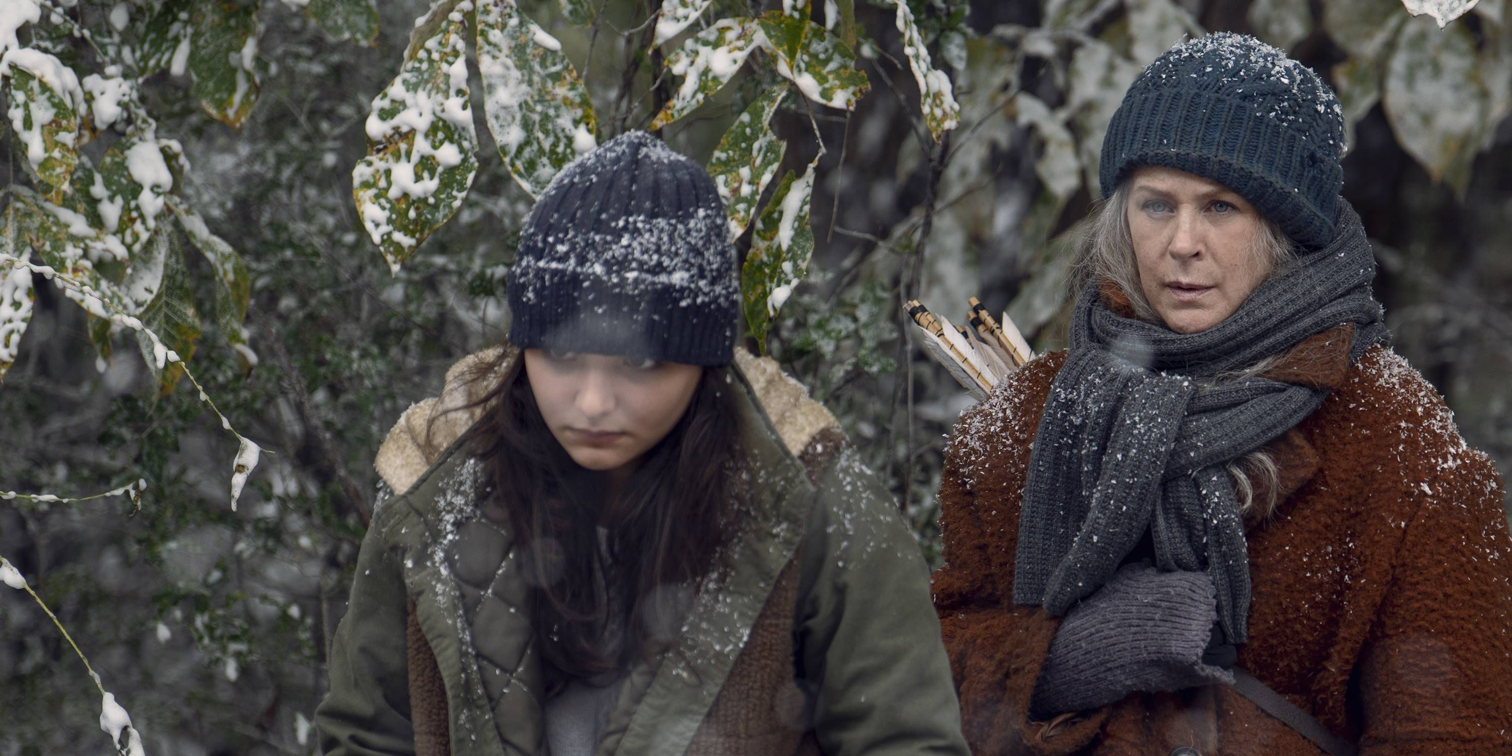 Cassady McClincy as Lydia and Melissa McBride as Carol in The Walking Dead