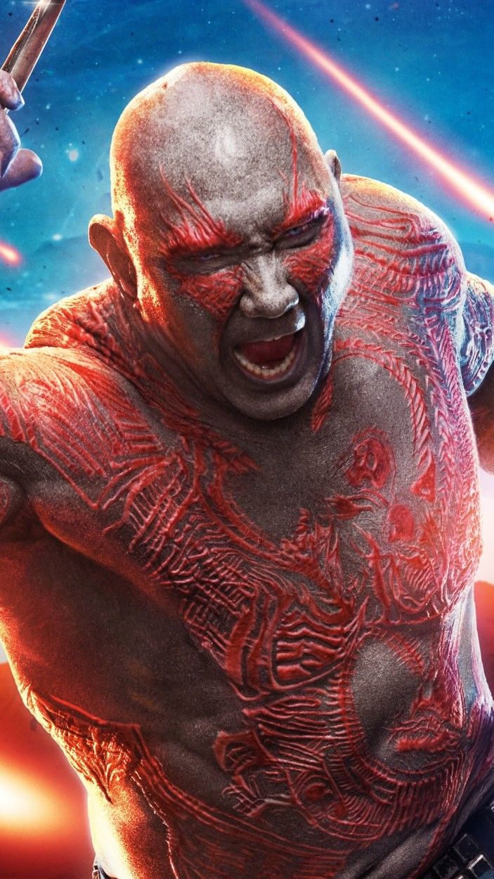 Dave Bautista as Drax in Guardians of the Galaxy TLDR Vertical